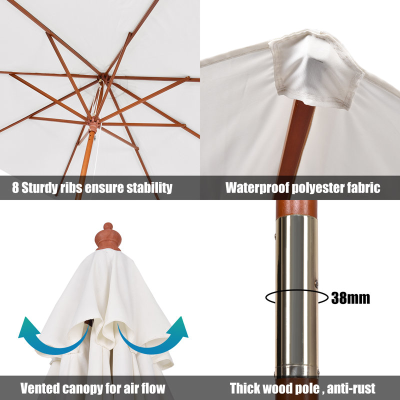 Highland Dunes Santoro 108'' Beach Umbrella & Reviews Wayfair